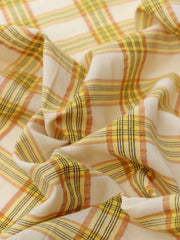 Load image into Gallery viewer, Ivory/Yellow/Pumpkin Plaid Cotton | Designer Deadstock