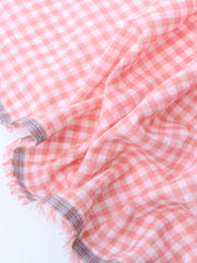 Load image into Gallery viewer, Shell Pink Gingham Cotton | Designer Deadstock