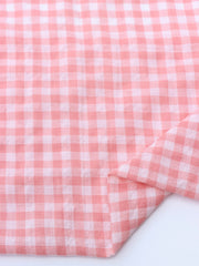 Load image into Gallery viewer, Shell Pink Gingham Cotton | Designer Deadstock