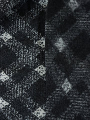 Load image into Gallery viewer, Black & White Diagonal Plaid Faux Wool Fleece Coating
