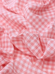 Load image into Gallery viewer, Shell Pink Gingham Cotton | Designer Deadstock