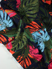 Load image into Gallery viewer, Parrots on Navy Nylon Spandex Tricot | Designer Deadstock