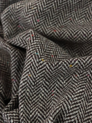 Load image into Gallery viewer, Rainbow Flecked Brown & Ivory Herringbone Wool Coating