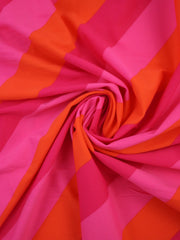 Load image into Gallery viewer, Orange/Hot Pink/Dark Pink Diagonal Stripe Nylon Spandex Tricot | Designer Deadstock