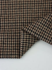 Load image into Gallery viewer, Black/Tan/Brown Houndstooth Wool Coating