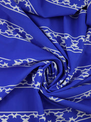 Load image into Gallery viewer, Lattice Stripe on Royal Nylon Spandex Tricot | Designer Deadstock