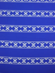 Load image into Gallery viewer, Lattice Stripe on Royal Nylon Spandex Tricot | Designer Deadstock
