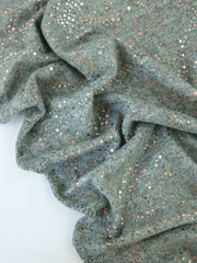 Load image into Gallery viewer, Dusty Sage Marl & Rose Gold Flecks Sibley Brushed Sweater Knit