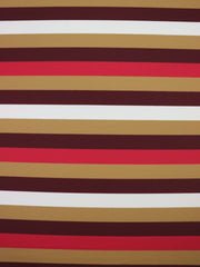 Load image into Gallery viewer, Maroon/Camel/Dark Red/White Horizontal Stripe Nylon Spandex Tricot | Designer Deadstock