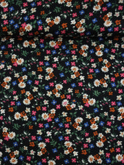 Load image into Gallery viewer, Wild Ditsy Floral on Black Rayon Challis