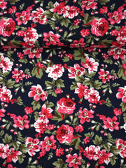 Load image into Gallery viewer, Amy Floral On Navy Rayon Challis