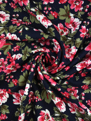 Load image into Gallery viewer, Amy Floral On Navy Rayon Challis