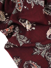 Load image into Gallery viewer, Paisley Elements on Burgundy Rayon Challis