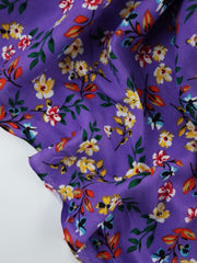 Load image into Gallery viewer, 1YD 12IN REMNANT; Gia Floral on Purple Rayon Challis