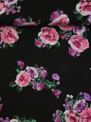 Load image into Gallery viewer, Lyla Floral on Black Rayon Challis