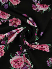 Load image into Gallery viewer, Lyla Floral on Black Rayon Challis