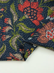 Load image into Gallery viewer, Speckled Floral on Navy Viscose Lawn | Designer Deadstock