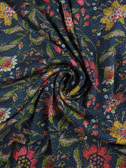 Load image into Gallery viewer, Speckled Floral on Navy Viscose Lawn | Designer Deadstock