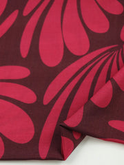 Load image into Gallery viewer, Ruby Botanic on Burgundy Viscose Sateen | Designer Deadstock