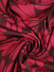 Load image into Gallery viewer, Ruby Botanic on Burgundy Viscose Sateen | Designer Deadstock
