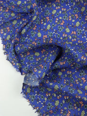 Load image into Gallery viewer, Ditsy Floral on Royal Viscose Lawn | Designer Deadstock
