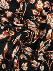 Load image into Gallery viewer, Pecan Floral on Black Rayon Lawn | Designer Deadstock