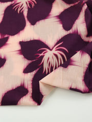 Load image into Gallery viewer, Plum & Magenta Shibori Flowers Cotton Lawn | Designer Deadstock