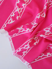 Load image into Gallery viewer, Lattice Stripe on Fuchsia Nylon Spandex Tricot | Designer Deadstock