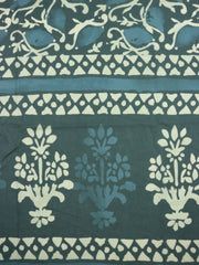 Load image into Gallery viewer, Indigo Batik Single Border Scrolls Cotton Sateen | Designer Deadstock
