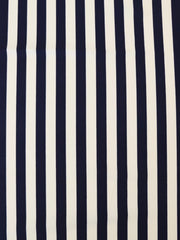Load image into Gallery viewer, Ivory & Navy Vertical 1/2" Stripe Nylon Spandex Tricot | Designer Deadstock