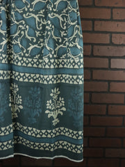 Load image into Gallery viewer, Indigo Batik Single Border Scrolls Cotton Sateen | Designer Deadstock