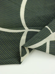 Load image into Gallery viewer, Navy & Olive Striped in Geometric Cotton Lawn | Designer Deadstock