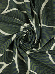 Load image into Gallery viewer, Navy & Olive Striped in Geometric Cotton Lawn | Designer Deadstock