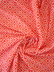 Load image into Gallery viewer, 1YD PRECUT; Intertwined on Orange Nylon Spandex Tricot | Designer Deadstock
