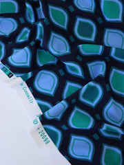 Load image into Gallery viewer, Peri/Green Lanterns on Navy Nylon Spandex Tricot | Designer Deadstock