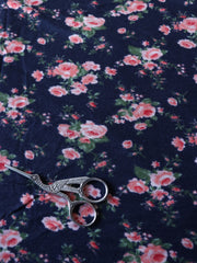 Load image into Gallery viewer, 2YD Coral Floral on Navy Jersey Knit | Kayla's Destash