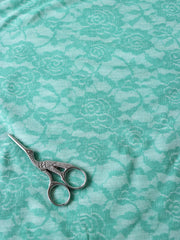 Load image into Gallery viewer, 1YD 30IN Mint Floral Jersey Knit | Kayla's Destash