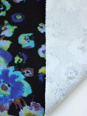 Load image into Gallery viewer, Blue Floral 100% Cotton French Terry