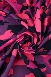 Fuchsia/Neon Pink/Navy/Orchid OG Camo QUAD Performance Jersey Knit | By The Half Yard
