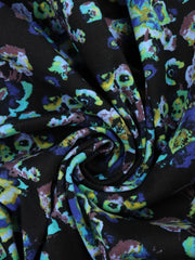 Load image into Gallery viewer, Blue Floral Cotton Rib | By The Half Yard