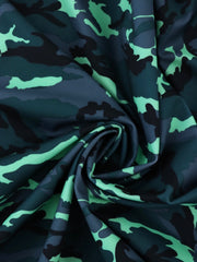 Load image into Gallery viewer, Neon Mint & Grays Small Camo QUAD Performance Jersey Knit | By The Half Yard