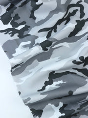 Load image into Gallery viewer, White & Grays Small Camo QUAD Performance Jersey Knit | By The Half Yard