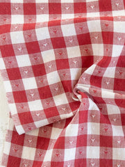 Load image into Gallery viewer, Gingham Dobby Hearts in Cherry | Queen of Hearts | Fableism Supply Co