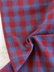 Load image into Gallery viewer, Gingham Dobby Hearts in Royal | Queen of Hearts | Fableism Supply Co