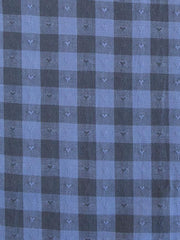 Load image into Gallery viewer, Gingham Dobby Hearts in Blueberry | Queen of Hearts | Fableism Supply Co