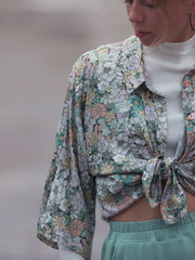 Load image into Gallery viewer, Imagine All The Flowers Ecovero Viscose Satin | See You At Six | By The Half Yard