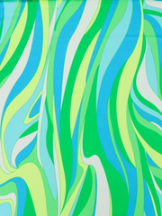 Load image into Gallery viewer, Greens Groovy Waves Swim Tricot | Italian Designer Deadstock | By The Half Yard