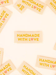 Load image into Gallery viewer, Handmade With Love Woven Labels | Pack of 8 | Sarah Hearts