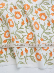 Load image into Gallery viewer, Trumpet Vines in Sage | Indian Block Print: Cottage | Fableism Supply Co