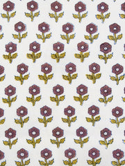 Load image into Gallery viewer, Flowerling in Eggplant | Indian Block Print: Cottage | Fableism Supply Co